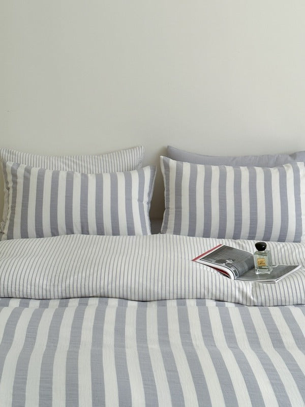 Cove Stripe Cotton Muslin Duvet Cover original reference image 76
