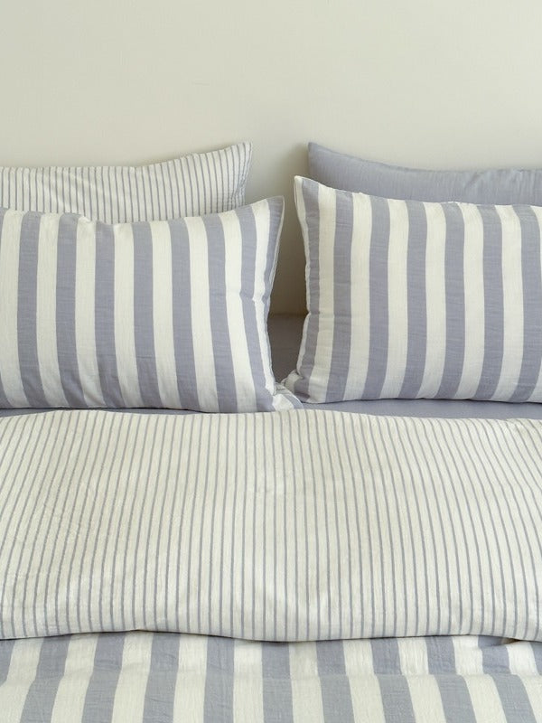 Cove Stripe Cotton Muslin Duvet Cover original reference image 77
