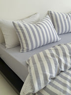 Cove Stripe Cotton Muslin Duvet Cover original reference image 78
