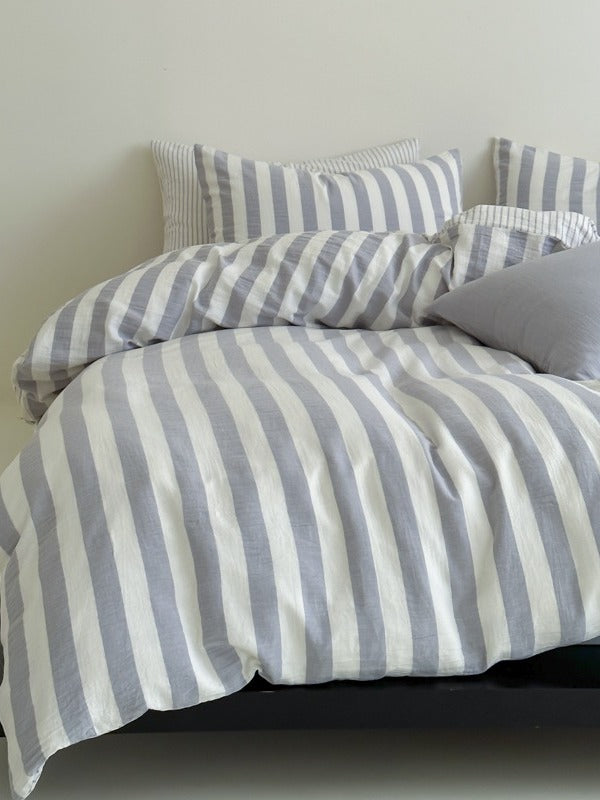 Cove Stripe Cotton Muslin Duvet Cover original reference image 79