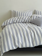 Cove Stripe Cotton Muslin Duvet Cover original reference image 79