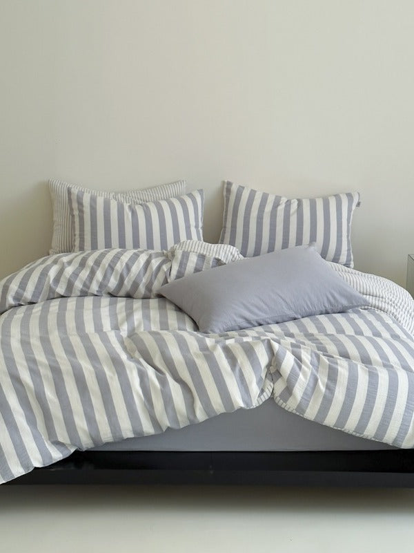 Cove Stripe Cotton Muslin Duvet Cover original reference image 80