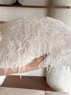 Feather Plush Faux Fur Throw Pillow original reference image 1