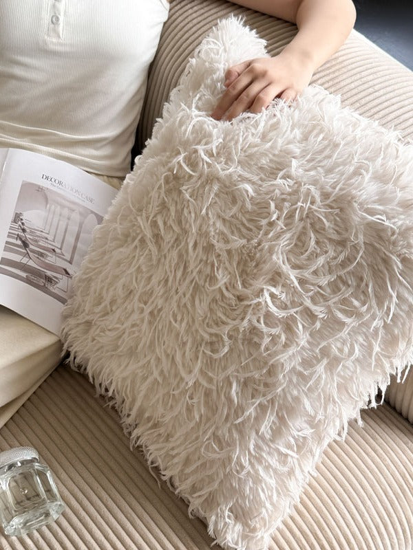 Feather Plush Faux Fur Throw Pillow original reference image 2