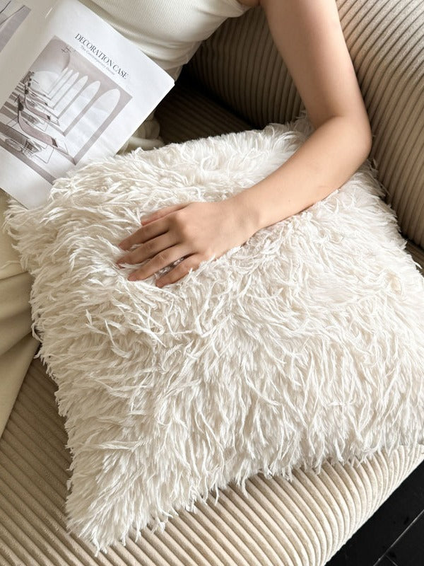 Feather Plush Faux Fur Throw Pillow original reference image 3