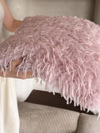 Feather Plush Faux Fur Throw Pillow original reference image 4
