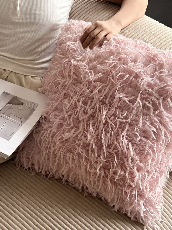 Feather Plush Faux Fur Throw Pillow original reference image 5