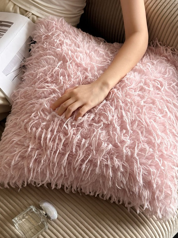 Feather Plush Faux Fur Throw Pillow original reference image 6