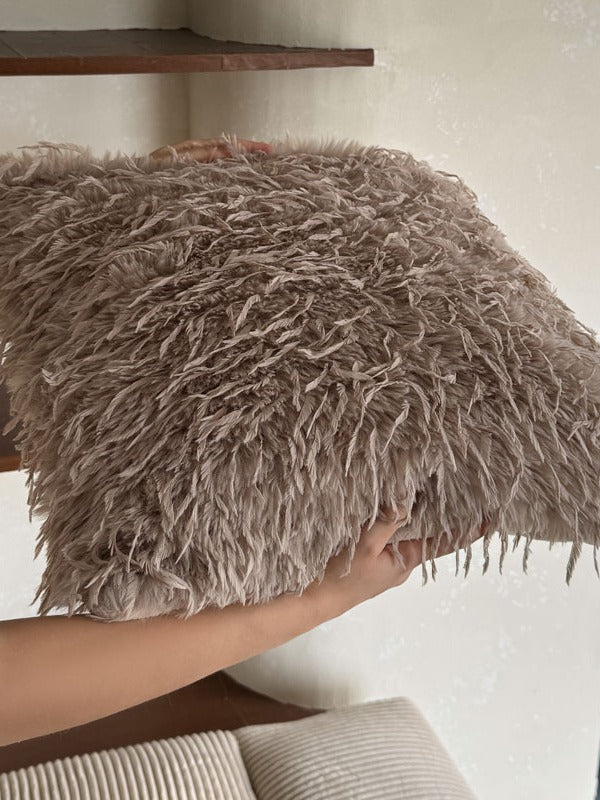 Feather Plush Faux Fur Throw Pillow original reference image 7