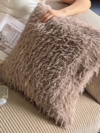 Feather Plush Faux Fur Throw Pillow original reference image 8