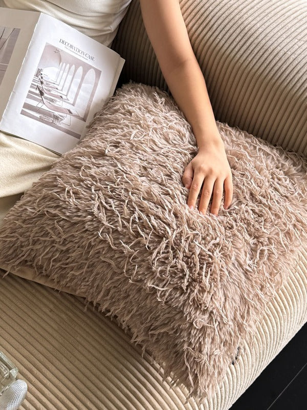 Feather Plush Faux Fur Throw Pillow original reference image 9