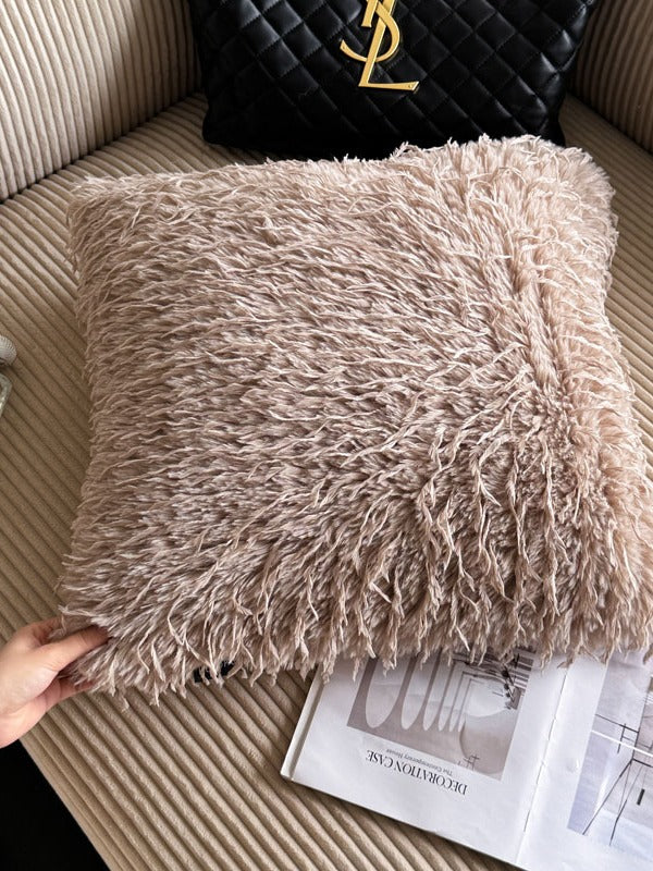 Feather Plush Faux Fur Throw Pillow original reference image 10