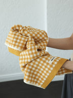 Gingham Grid Cotton Bath Towel original reference image 2