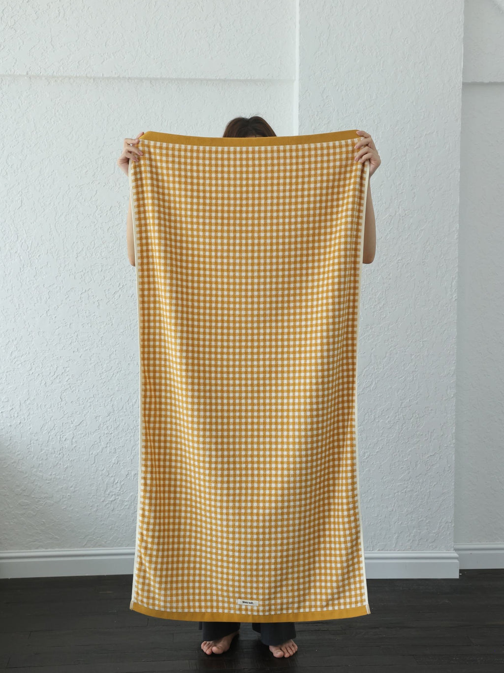 Gingham Grid Cotton Bath Towel original reference image 5