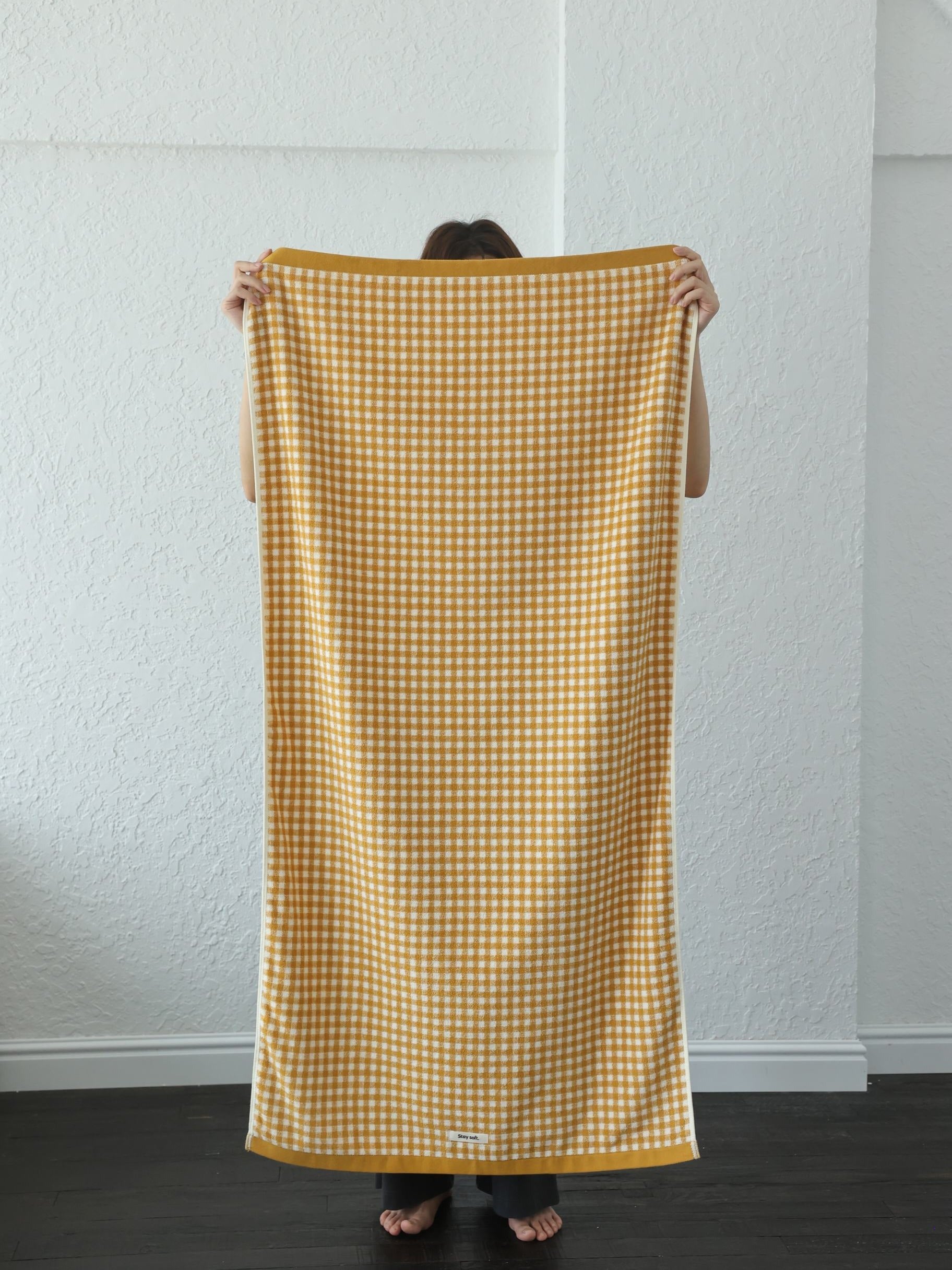 Gingham Grid Cotton Bath Towel original reference image 5