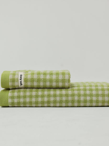 Gingham Grid Cotton Bath Towel original reference image 10
