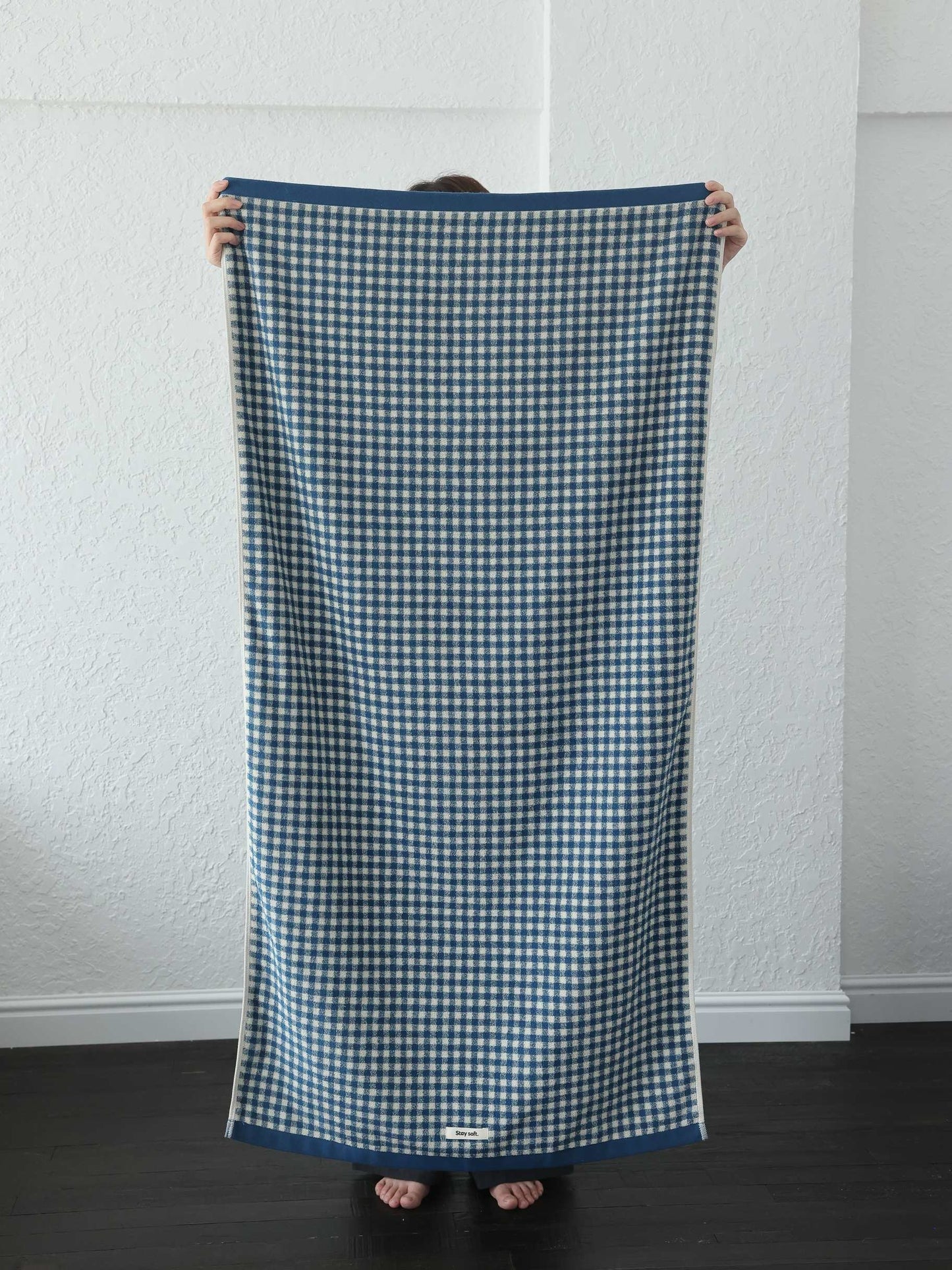 Gingham Grid Cotton Bath Towel original reference image 15