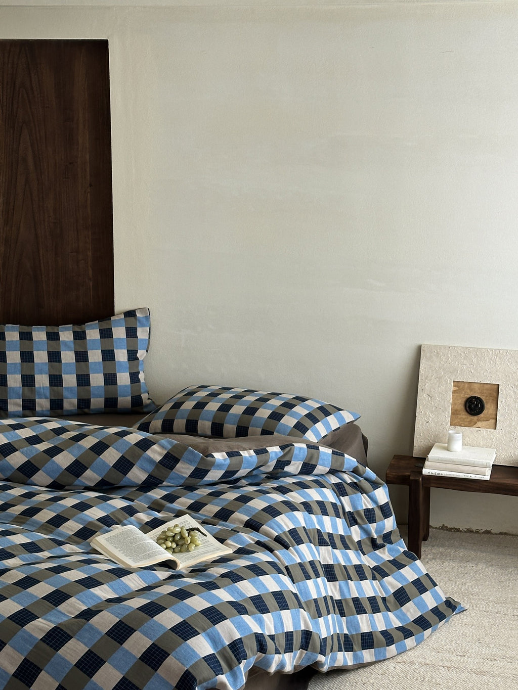 Harbor Gingham Cotton Muslin Duvet Cover original reference image 3