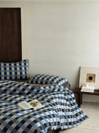 Harbor Gingham Cotton Muslin Duvet Cover original reference image 3