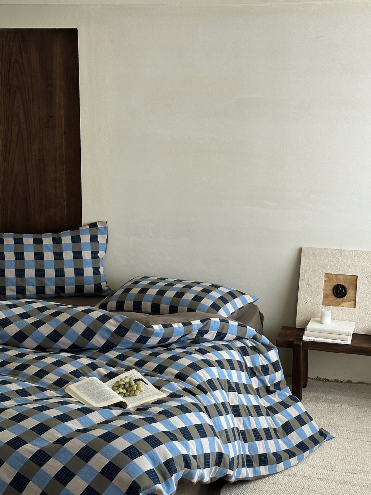 Harbor Gingham Cotton Muslin Duvet Cover original reference image 3