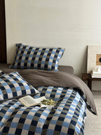 Harbor Gingham Cotton Muslin Duvet Cover original reference image 4