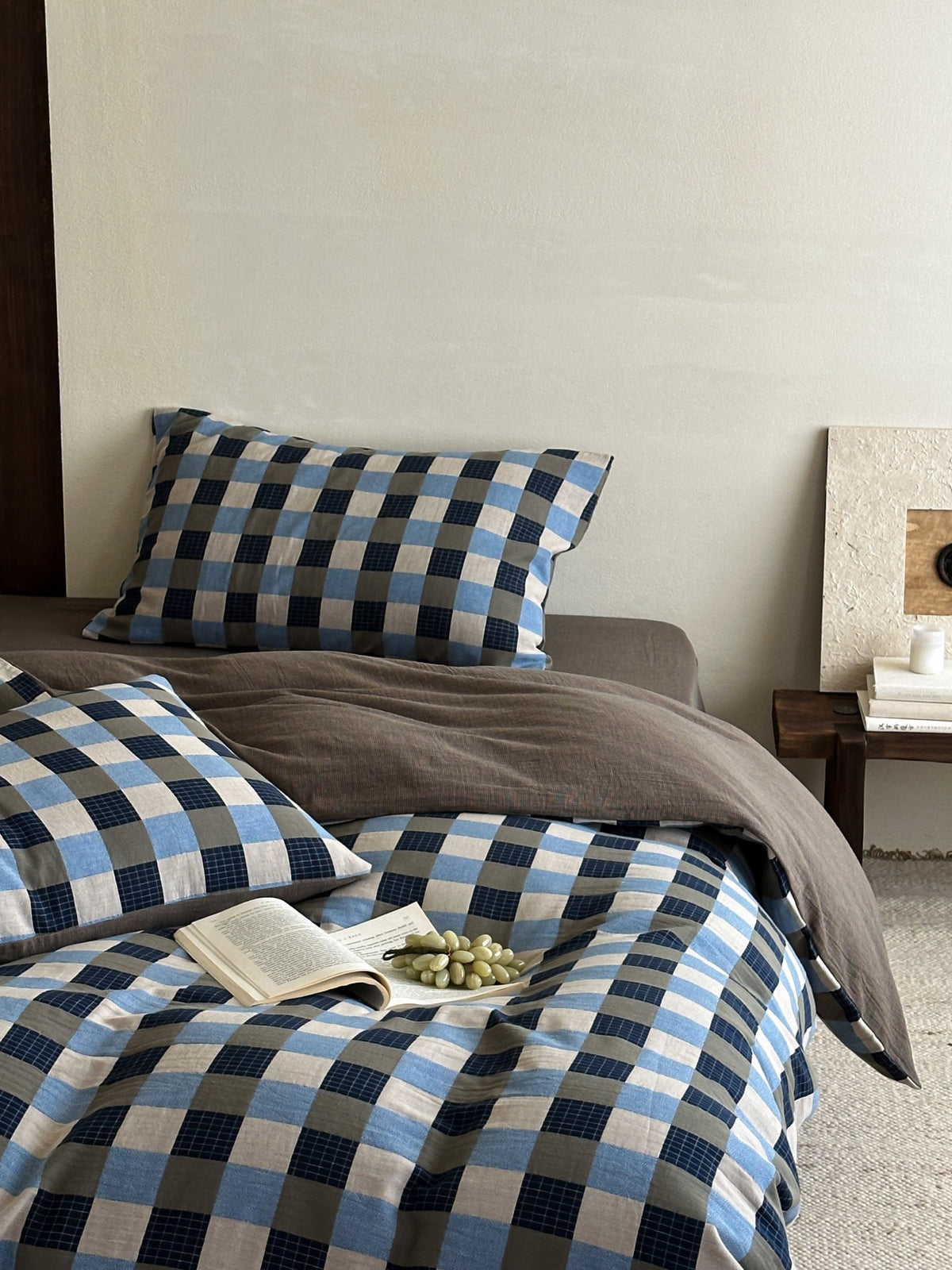 Harbor Gingham Cotton Muslin Duvet Cover original reference image 4