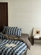 Harbor Gingham Cotton Muslin Duvet Cover original reference image 5