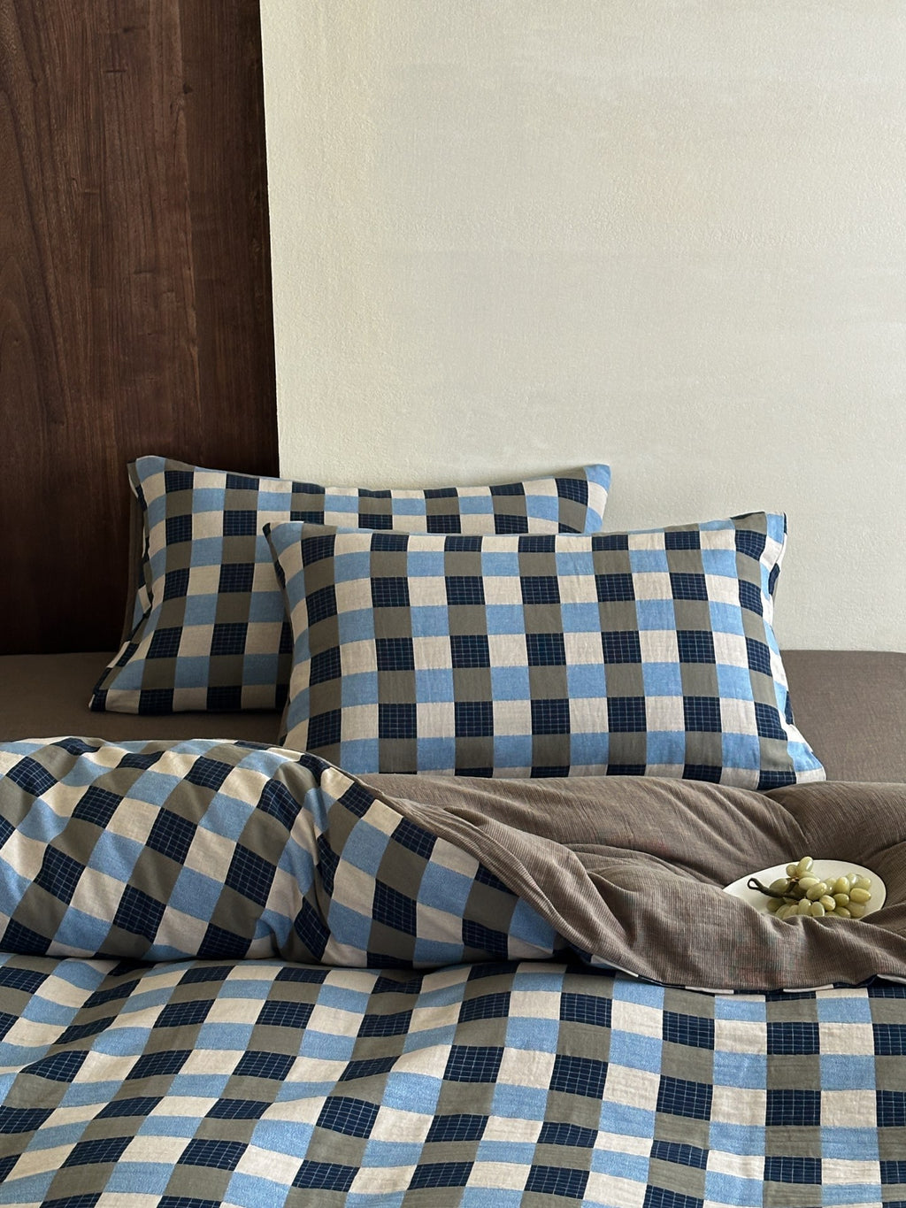 Harbor Gingham Cotton Muslin Duvet Cover original reference image 6