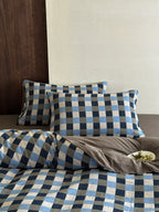 Harbor Gingham Cotton Muslin Duvet Cover original reference image 6