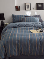 Harbor Ridge Stripe Cotton Jacquard Duvet Cover original reference image 3