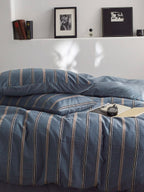 Harbor Ridge Stripe Cotton Jacquard Duvet Cover original reference image 5