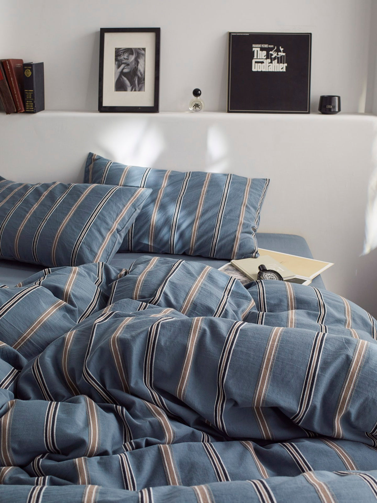 Harbor Ridge Stripe Cotton Jacquard Duvet Cover original reference image 9