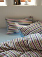 Harbor Stripe Cotton Muslin Duvet Cover original reference image 1