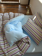 Harbor Stripe Cotton Muslin Duvet Cover original reference image 6