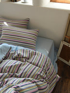 Harbor Stripe Cotton Muslin Duvet Cover original reference image 7