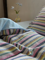 Harbor Stripe Cotton Muslin Duvet Cover original reference image 8