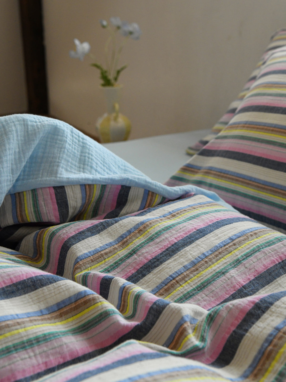 Harbor Stripe Cotton Muslin Duvet Cover original reference image 8