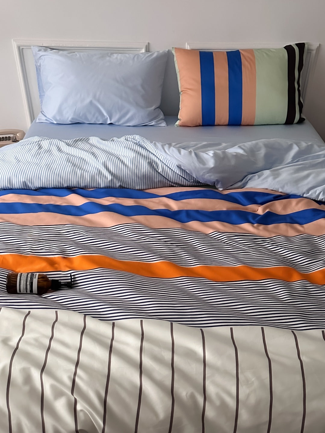 Harbor Stripe Printed Cotton Sateen Duvet Cover original reference image 3