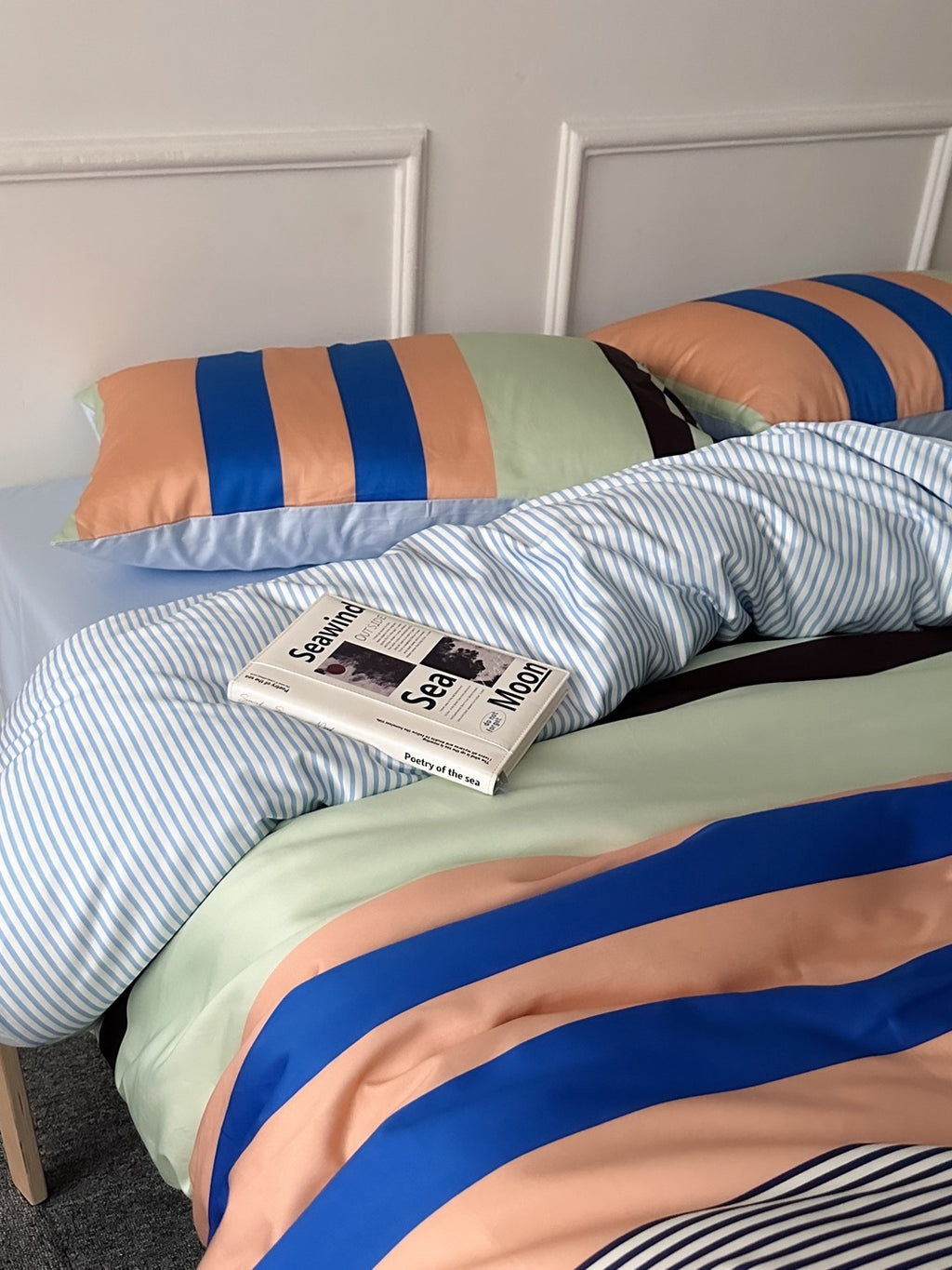 Harbor Stripe Printed Cotton Sateen Duvet Cover original reference image 4