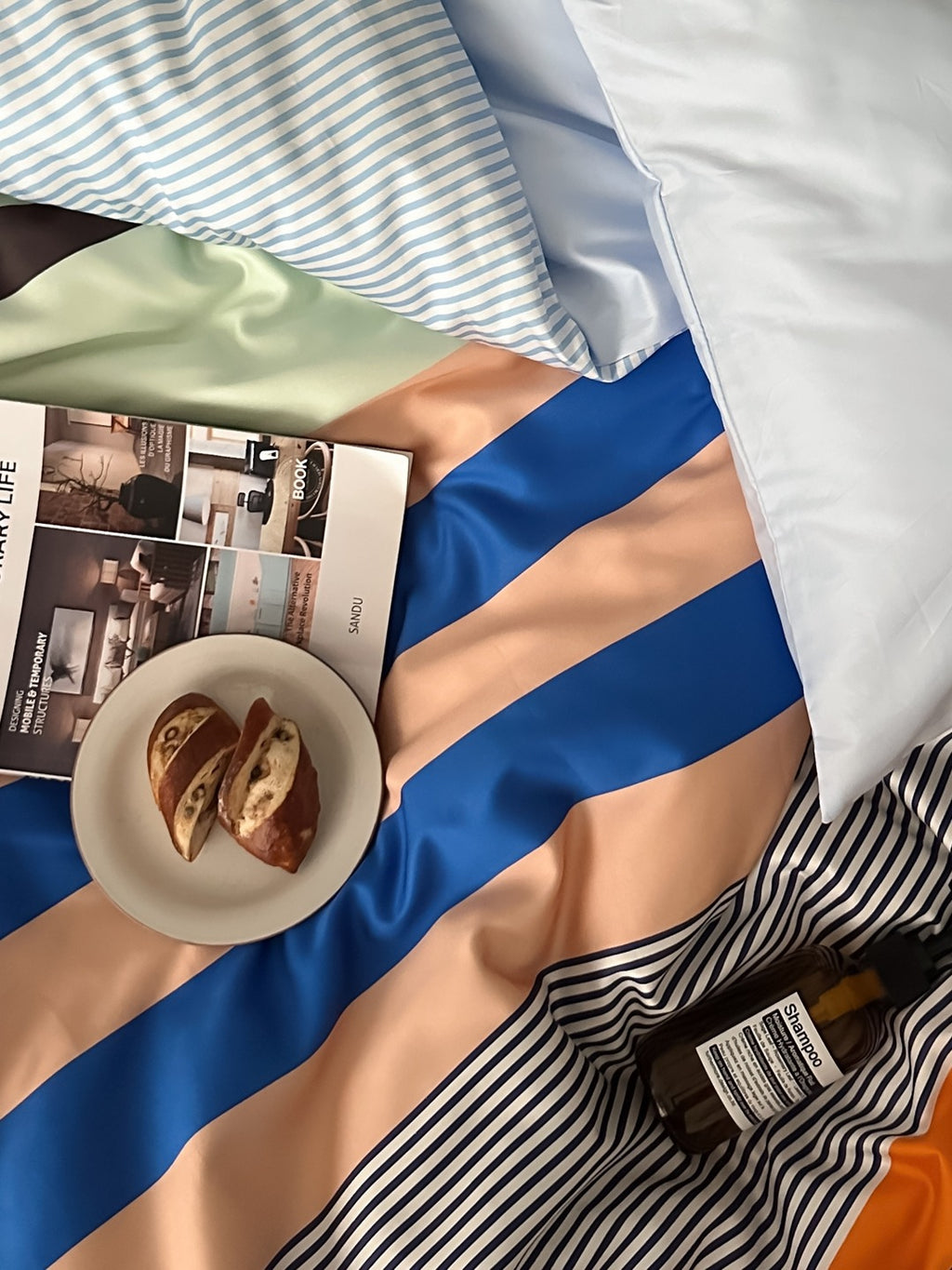 Harbor Stripe Printed Cotton Sateen Duvet Cover original reference image 8