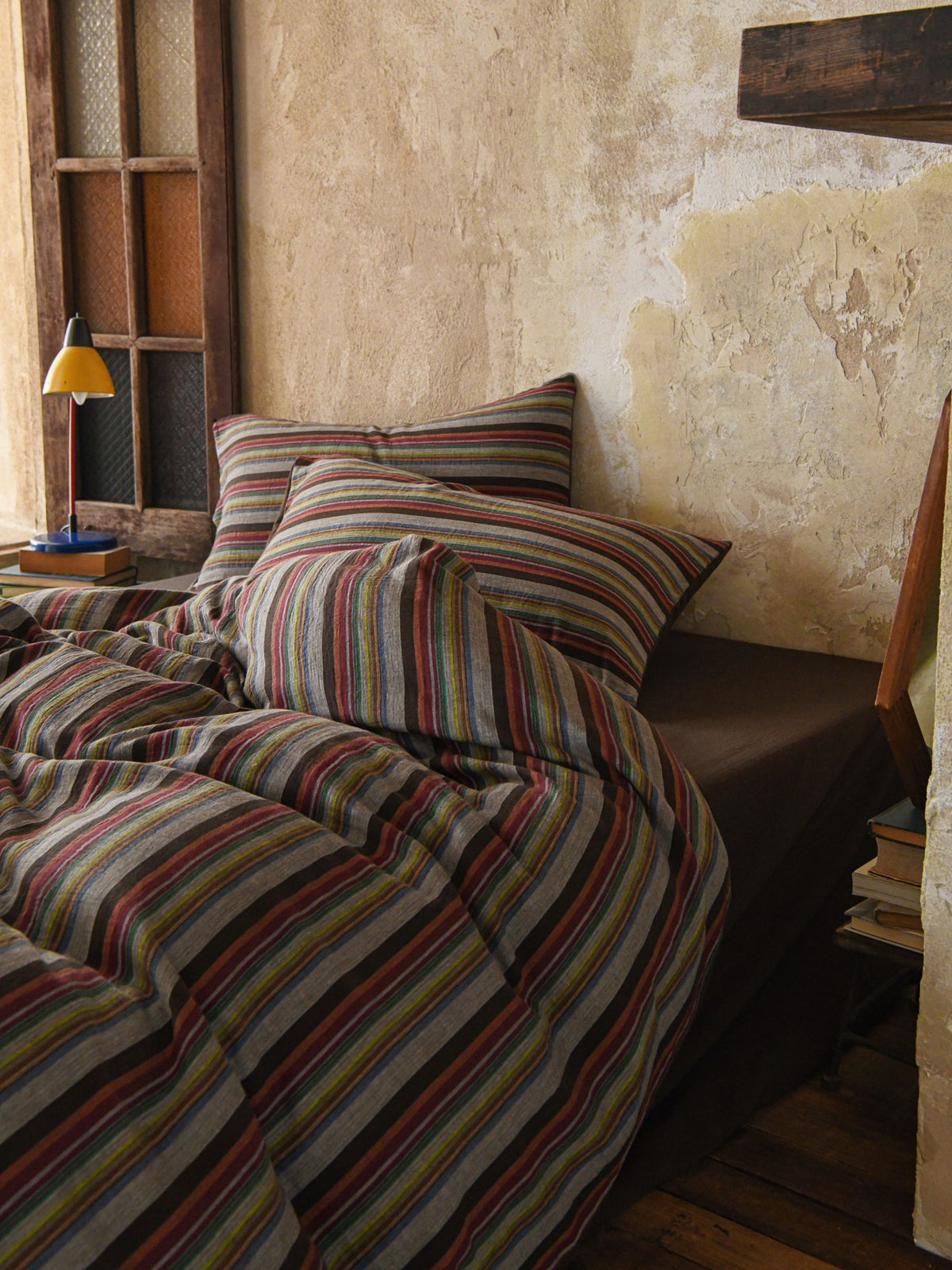 Hearth Stripe Cotton Muslin Duvet Cover original reference image 1