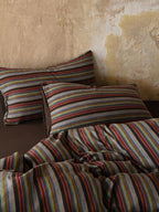 Hearth Stripe Cotton Muslin Duvet Cover original reference image 2