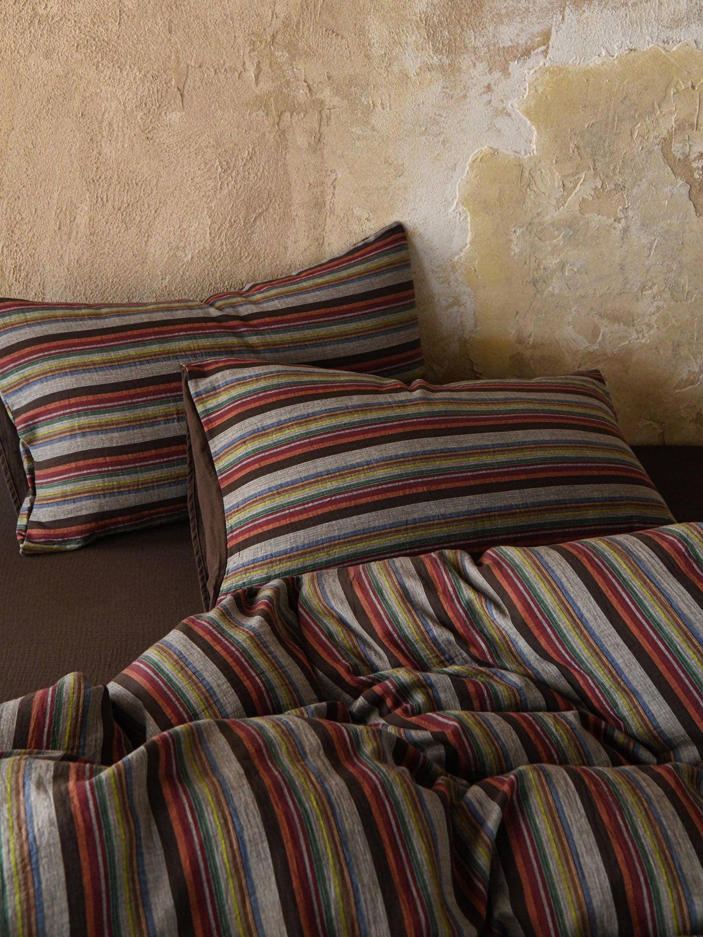 Hearth Stripe Cotton Muslin Duvet Cover original reference image 2