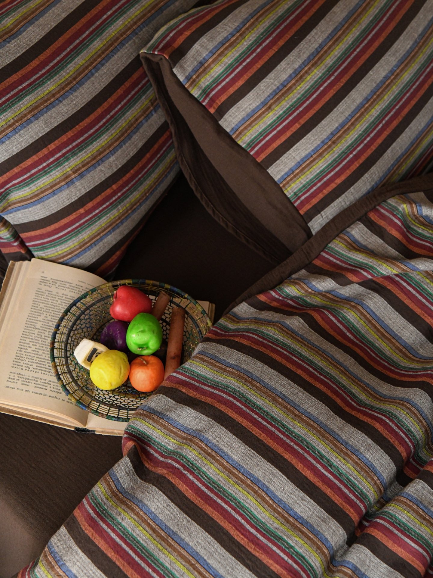 Hearth Stripe Cotton Muslin Duvet Cover original reference image 4