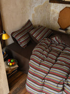 Hearth Stripe Cotton Muslin Duvet Cover original reference image 6