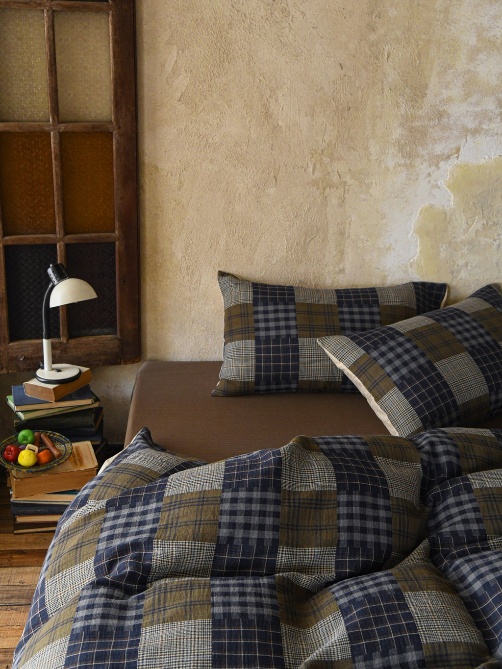 Heritage Patchwork Plaid Cotton Muslin Duvet Cover original reference image 2
