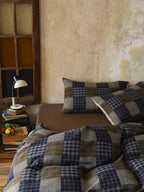 Heritage Patchwork Plaid Cotton Muslin Duvet Cover original reference image 2