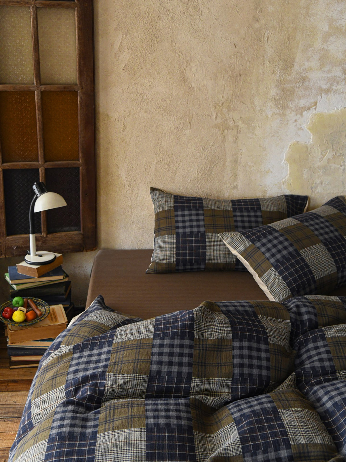 Heritage Patchwork Plaid Cotton Muslin Duvet Cover original reference image 2