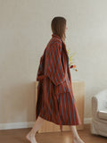 Heritage Stripe Cotton Bathrobe original reference image 1