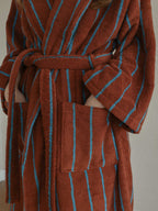 Heritage Stripe Cotton Bathrobe original reference image 3